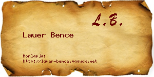 Lauer Bence névjegykártya